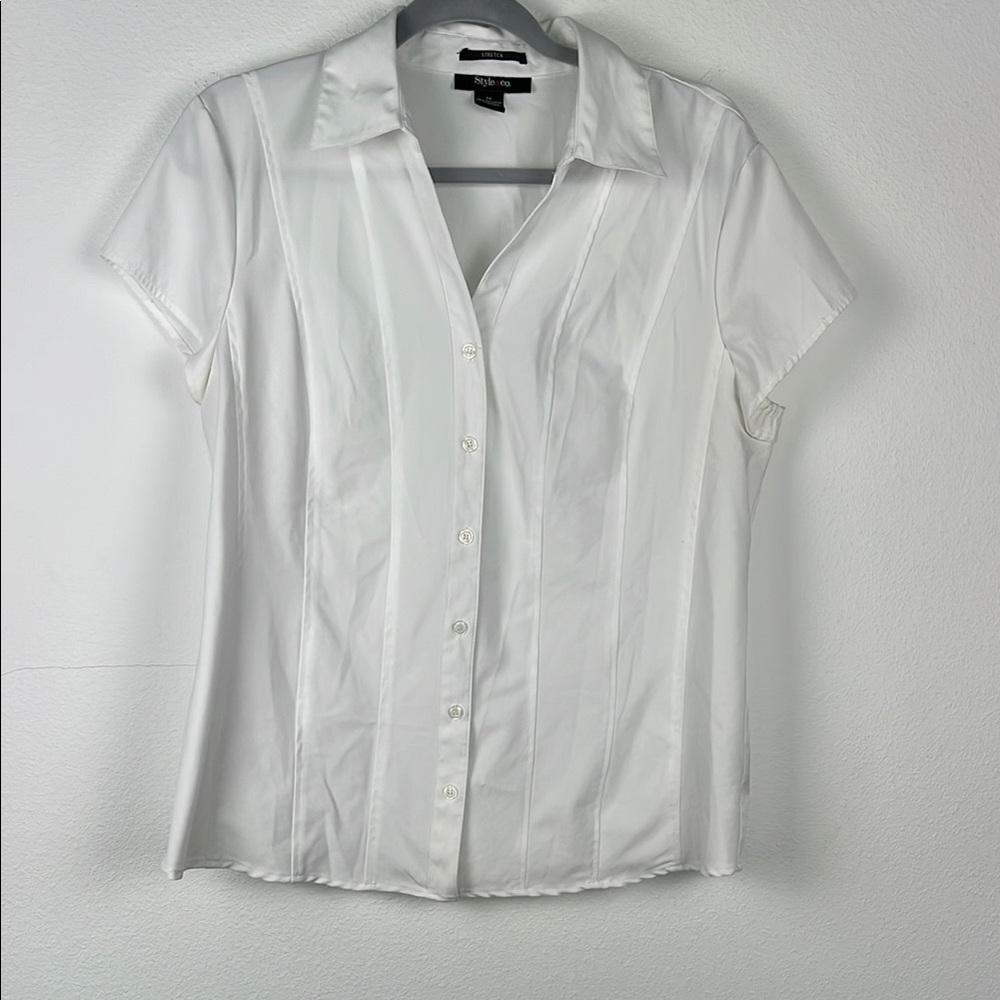 Style & Co. Women's White Button Down Shirt Size 14